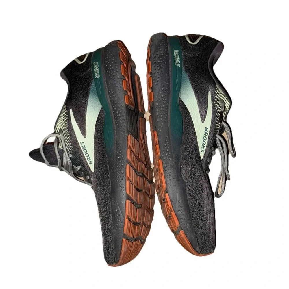 Brooks Ghost 16 Blackened Pearl/June Bug/Green Sneakers Men Size 14‎ D Medium